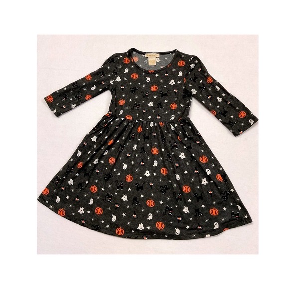 Emma & Elsa Other - Emma & Elsa Girls Halloween Dress Grey Pumpkin Ghost Cat Size 5 SK-GKD3035H-173